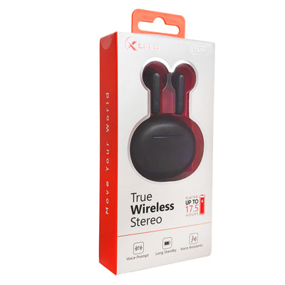 XCEED STARK True Wireless Earbuds – Bluetooth 5.4 | Deep Bass | 4.5H Playtime | Sleek Black