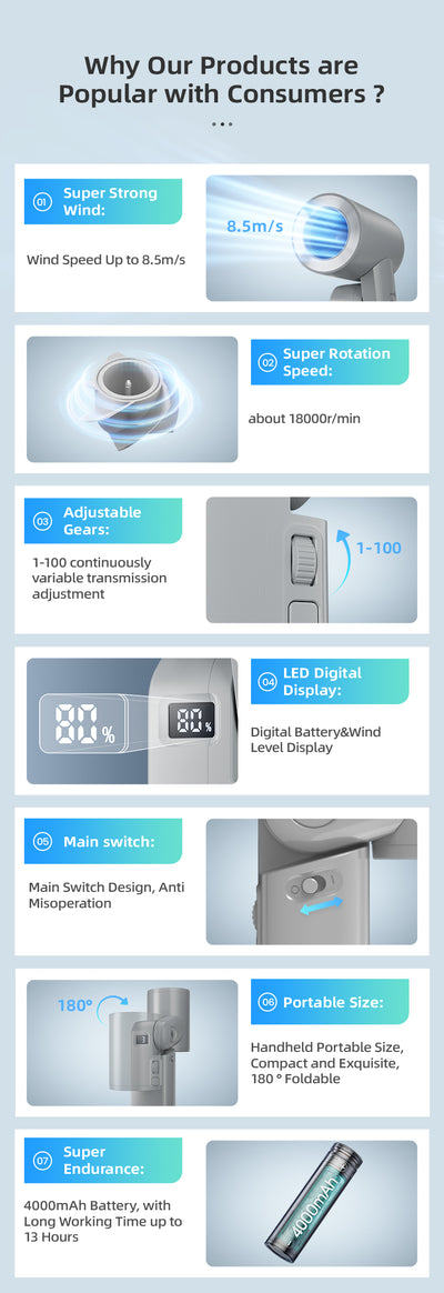 XCEED FOLDABLE HIGH-SPEED HANDHELD FAN XC701